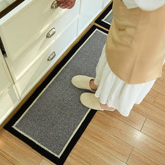 Non-Skid Washable Kitchen Rugs & Mats Anti-Fatigue, Non-Slip Absorbent Woven Runner Rubber Backed for Floors, Machine Washable Farmhouse Standing Mats for Sink, Laundry Room, Hallway