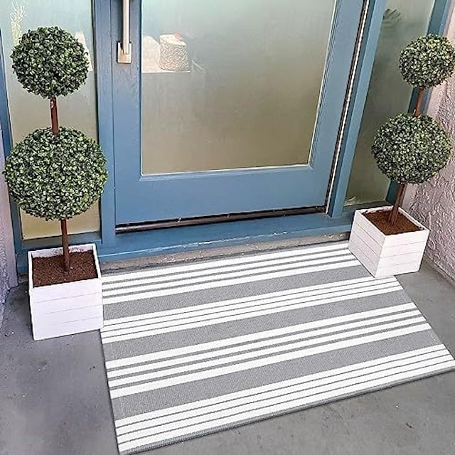 Striped Doormat Kitchen Mat Floor Mat Non-Slip Area Rug Oil Proof Rug Indoor Outdoor Mat Bedroom Decor Bathroom Mat Entrance Rug