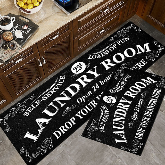 Laundry Mat Rug Kitchen Mat Non-Slip Oil Proof Rug Indoor Outdoor Mat Bedroom Decor Bathroom Mat Entrance Rug Door Mat