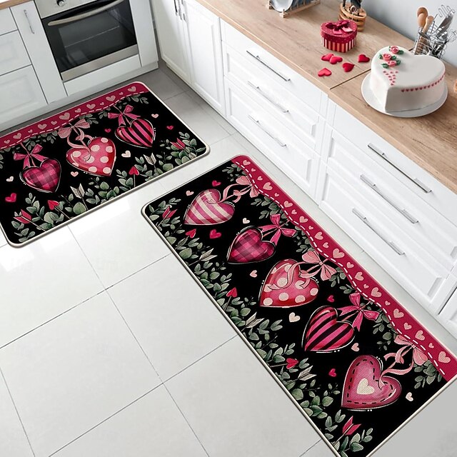 Valentine's Day Gnomes Area Rug Kitchen Mat Non-Slip Oil Proof Floor Mat Livingroom Rug Indoor Outdoor Mat Bedroom Decor Bathroom Mat Entrance Rug Door Mat