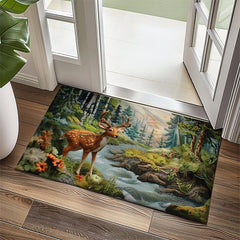 Autumn Quilt Forest Deer Doormat Kitchen Mat Floor Mat Non-Slip Area Rug Oil Proof Rug Indoor Outdoor Mat Bedroom Decor Bathroom Mat Entrance Rug