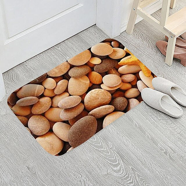 Cobblestone Pattern Door Mat Floor mats Washable Rugs Kitchen Mat Anti-Slip Non Skid Area Rug Front Livingroom Bedroom 1pc