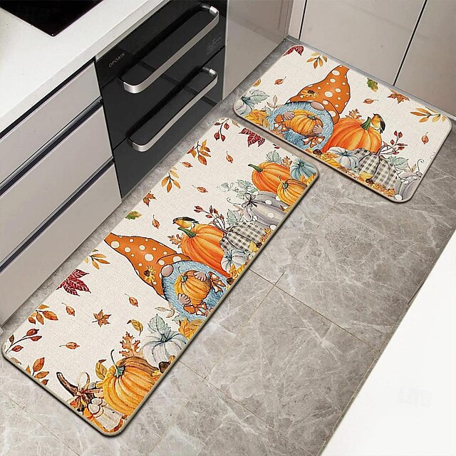 Autumn Pumpkin Truck Area Rug Kitchen Mat Non-Slip Oil Proof Floor Mat Livingroom Rug Indoor Outdoor Mat Bedroom Decor Bathroom Mat Entrance Rug Door Mat