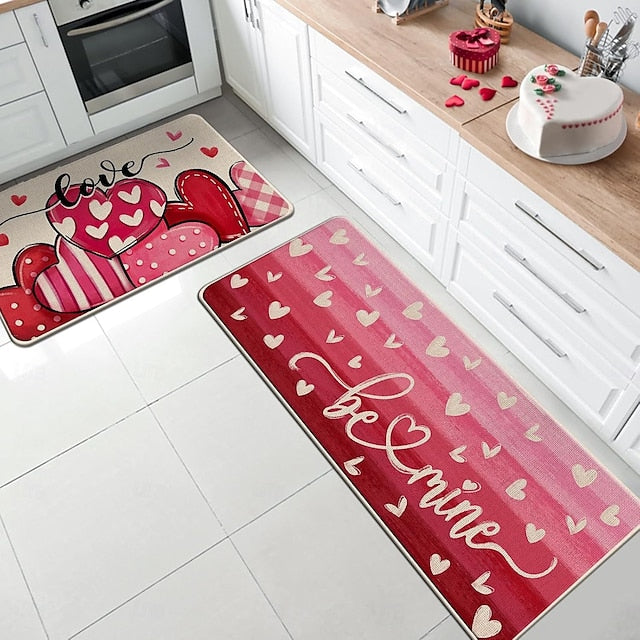 Valentine's Day Area Rug Kitchen Mat Non-Slip Oil Proof Floor Mat Livingroom Rug Indoor Outdoor Mat Bedroom Decor Bathroom Mat Entrance Rug Door Mat