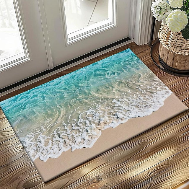 Beach View Doormat Kitchen Mat Floor Mat Non-Slip Area Rug Oil Proof Rug Indoor Outdoor Mat Bedroom Decor Bathroom Mat Entrance Rug