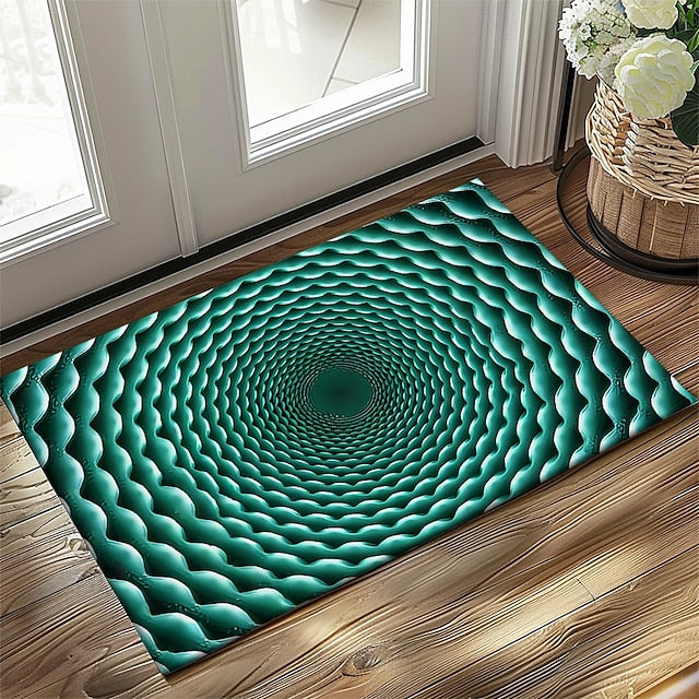 3D Vortex Doormat Kitchen Mat Floor Mat Non-Slip Area Rug Oil Proof Rug Indoor Outdoor Mat Bedroom Decor Bathroom Mat Entrance Rug Optical Illusion