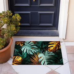 Tropical Leaves Doormat Non-Slip Oil Proof Rug Indoor Outdoor Mat Bedroom Decor Bathroom Mat Entrance Rug Door Mat