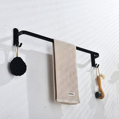 Multifunction Towel Bar New Design Modern Aluminum Bathroom Shelf Wall Mounted Matte Black 1PC