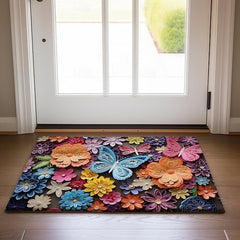 Folk Art Butterflies Doormat Floor Mats Washable Rugs Kitchen Mat Non-Slip Oil Proof Rug Indoor Outdoor Mat Bedroom Decor Bathroom Mat Entrance Rug