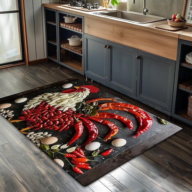 Fish Meat Doormat Kitchen Mat Floor Mat Non-Slip Area Rug Oil Proof Rug Indoor Outdoor Mat Bedroom Decor Bathroom Mat Entrance Rug