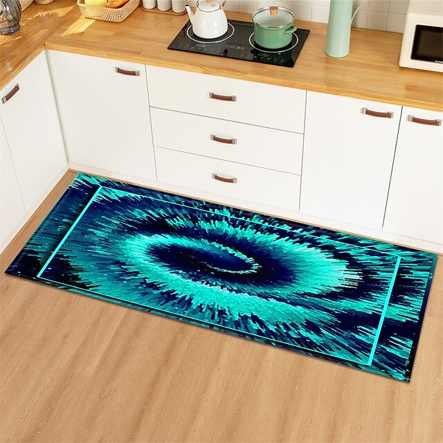 3D Vortex Pattern Area Rug Kitchen Mat Non-Slip Oil Proof Floor Mat Livingroom Rug Indoor Outdoor Mat Bedroom Decor Bathroom Mat Entrance Rug Door Mat