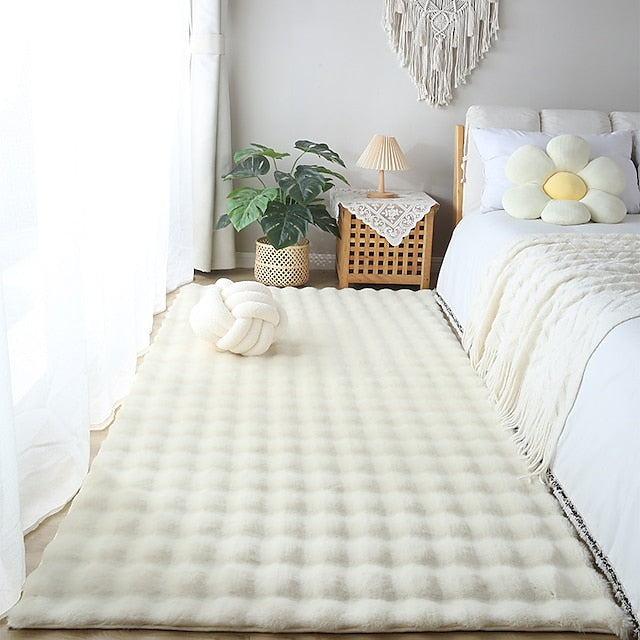 Cream Style Long Plush Bubble Imitation Rabbit Hair Living Room Coffee Table Blanket Floating Window Tatami Mat Floor Mat Bedroom Bedside Blanket