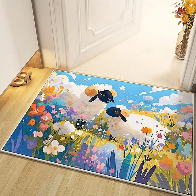 Sheep Doormat Kitchen Mat Floor Mat Non-Slip Area Rug Oil Proof Rug Indoor Outdoor Mat Bedroom Decor Bathroom Mat Entrance Rug