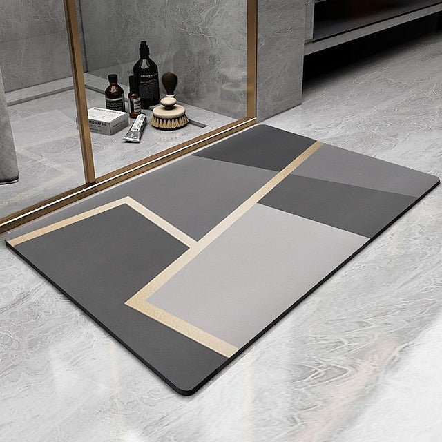 Diatomaceous Earth Bath Mat Non-slip Super Absorbent Toilet Door Quick-Drying Foot Mat Entry Door Mat Non-Slip Mat