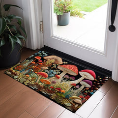 Magic Mushroom Forest Doormat Floor Mats Washable Rugs Kitchen Mat Non-Slip Oil Proof Rug Indoor Outdoor Mat Bedroom Decor Bathroom Mat Entrance Rug