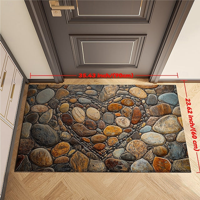 Valentine's Day Love Cobblestone Doormat Kitchen Mat Floor Mat Non-Slip Area Rug Oil Proof Rug Indoor Outdoor Mat Bedroom Decor Bathroom Mat Entrance Rug