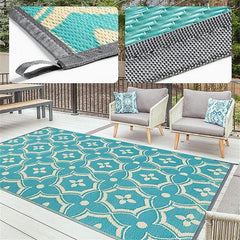 Outdoor Rug Plastic Straw Outside Area Rug Carpet 4x6ft Waterproof Reversible Portable Patio Decor Rug RV Camping Balcony Picnic Mat