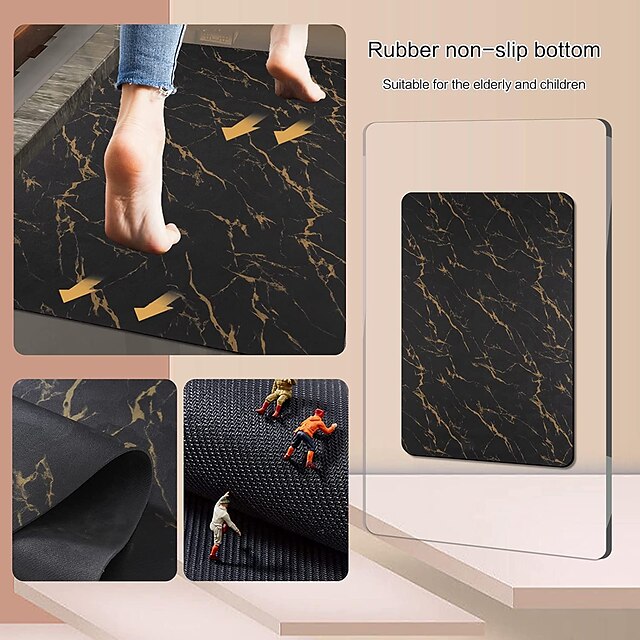 Bath Mat Non-slip Diatomaceous Earth Bath mat Non Slip Quick Dry Super Absorbent Bath Stone Mat Fast Drying Thin Bathroom Rugs fit Under Door, Bathtub, Sink, Machine Washable