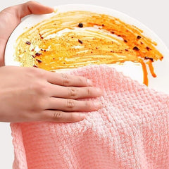 5/10pcs Kitchen Dishcloth Rag Non-Stick Oil Pineapple Plaid Dish Towel Double-Sided Absorbent Thickened Scouring Pad