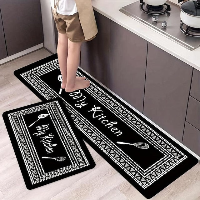 Kitchen Mat Geometric Non-Slip Oil Proof Rug Indoor Outdoor Mat Bedroom Decor Bathroom Mat Entrance Rug Door Mat