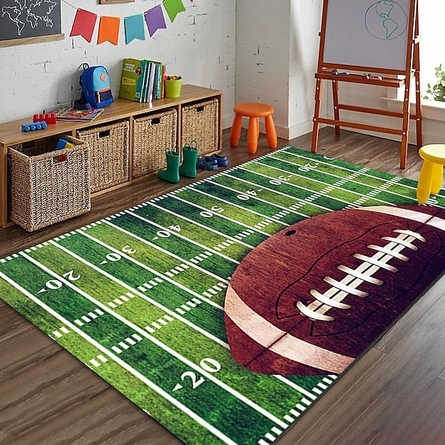 European Cup Football Field Carpet, Living Room Rug, Bedroom Bedside Carpet, Indoor Sports Field Carpet, Green Field Carpet