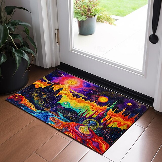 Trippy Psychedelic Monster Doormat Non-Slip Oil Proof Rug Indoor Outdoor Mat Bedroom Decor Bathroom Mat Entrance Rug Door Mat