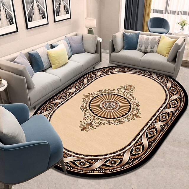 Simple European Retro Style Living Room Coffee Table Carpet Homestay Bedroom Large Area Covered with Kitchen Carpet for Entry