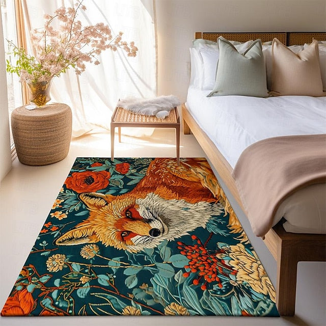 Inspired William Morris Fox Area Rug Kitchen Mat Non-Slip Oil Proof Floor Mat Livingroom Rug Indoor Outdoor Mat Bedroom Decor Bathroom Mat Entrance Rug Door Mat