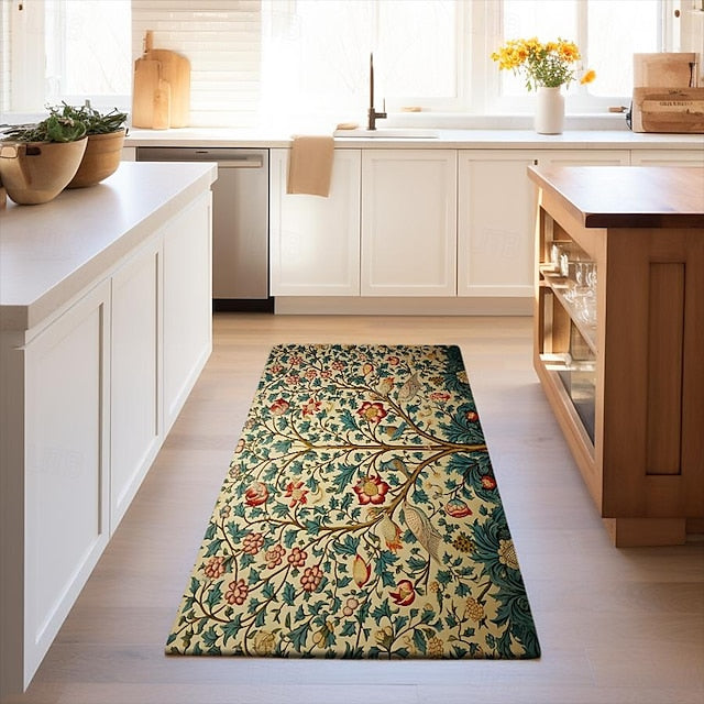 Inspired by William Morris Area Rug Kitchen Mat Non-Slip Oil Proof Floor Mat Livingroom Rug Indoor Outdoor Mat Bedroom Decor Bathroom Mat Entrance Rug Door Mat Bird Tree of Life