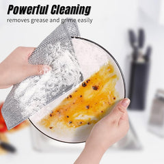 3pcs Steel Wire Dishwashing Cloth Kitchen Cleaning Cloth Non-stick Oil Dish Clean Towel Washing Rags Household Cleaning Cloths