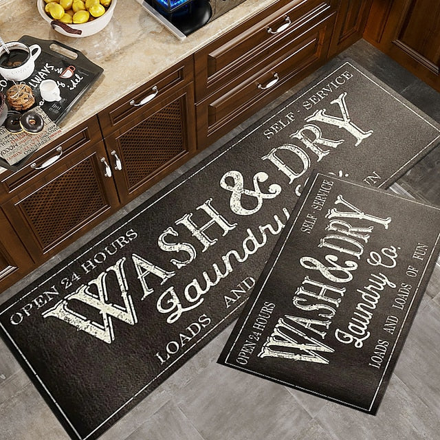 Laundry Mat Rug Kitchen Mat Non-Slip Oil Proof Rug Indoor Outdoor Mat Bedroom Decor Bathroom Mat Entrance Rug Door Mat