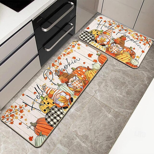 Autumn Pumpkin Truck Area Rug Kitchen Mat Non-Slip Oil Proof Floor Mat Livingroom Rug Indoor Outdoor Mat Bedroom Decor Bathroom Mat Entrance Rug Door Mat