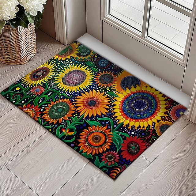 Big Sun Flowers Doormat Floor Mats Washable Rugs Kitchen Mat Non-Slip Oil Proof Rug Indoor Outdoor Mat Bedroom Decor Bathroom Mat Entrance Rug