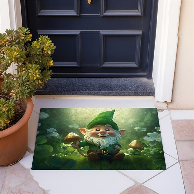 Saint Patrick's Day Doormat Floor Mats Washable Rugs Kitchen Mat Non-Slip Oil Proof Rug Gnome Indoor Outdoor Mat Bedroom Decor Bathroom Mat Entrance Rug