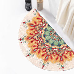 Boho Style Half Round Doormat Floor mats Washable Rugs Kitchen Mat,Non Slip Durable Welcome Door Mats, Boots Scraper Mats Indoor Outdoor Rug, Semicircle Door Mats for Entry,Bathroom Rug