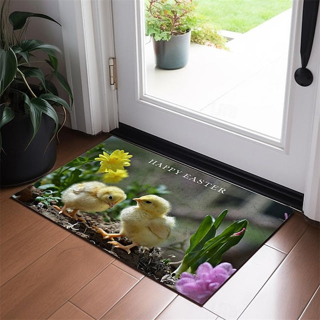 Breaking Egg Easter Doormat Floor Mats Washable Rugs Kitchen Mat Non-Slip Oil Proof Rug Indoor Outdoor Mat Bedroom Decor Bathroom Mat Entrance Rug