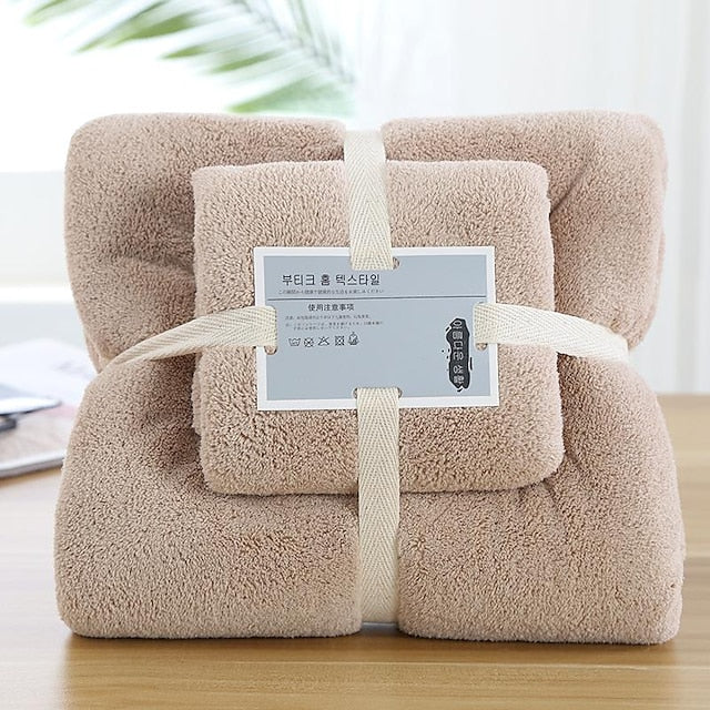 Thick, Soft & Absorbent Bath Towels Set for Bathroom, Plush Microfiber Quick Dry Bath Towel, 1PC Bath Towel& 1PC Hand Towel, Multipurpose Towels for Bath, Gym and Spafor wedding