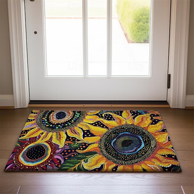 Big Sun Flowers Doormat Floor Mats Washable Rugs Kitchen Mat Non-Slip Oil Proof Rug Indoor Outdoor Mat Bedroom Decor Bathroom Mat Entrance Rug