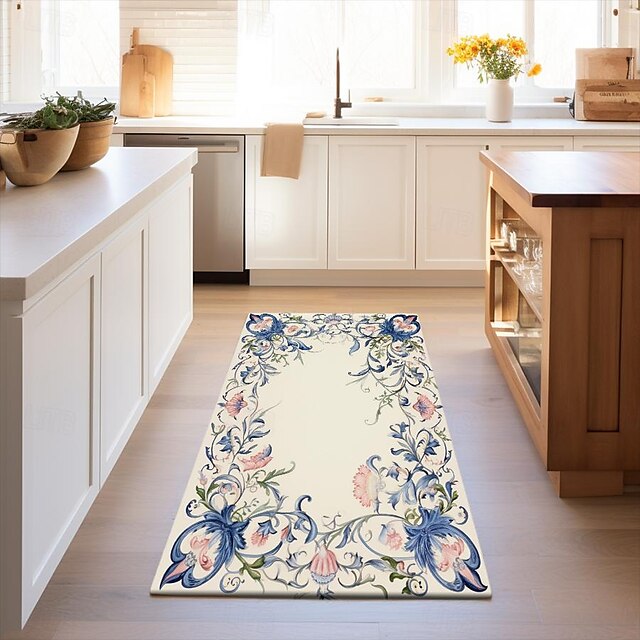 Spring Floral Fruit Area Rug Kitchen Mat Non-Slip Oil Proof Floor Mat Livingroom Rug Indoor Outdoor Mat Bedroom Decor Bathroom Mat Entrance Rug Door Mat Bird Tree of Life