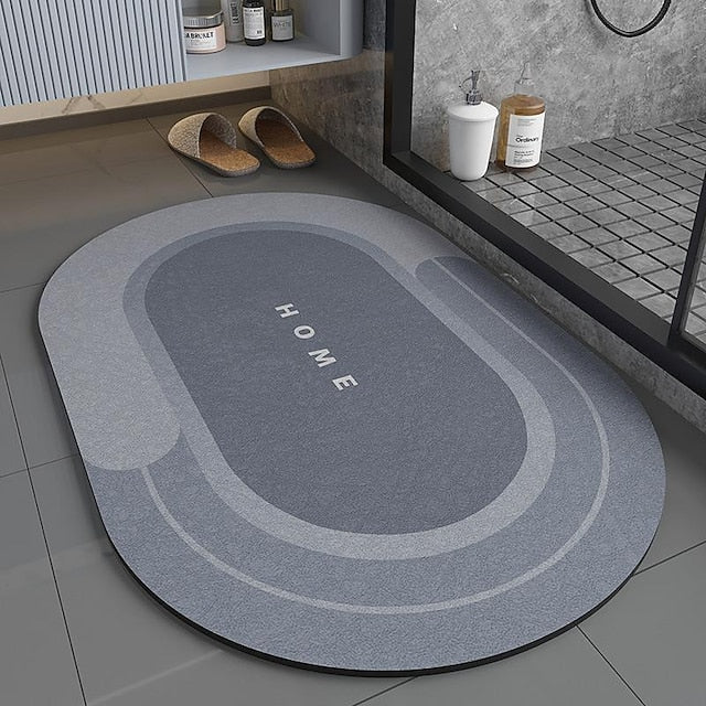 Diatomaceous Earth Bath Mat Super Absorbent Toilet Door Quick-Drying Foot Mat Entry Door Mat Non-Slip Mat