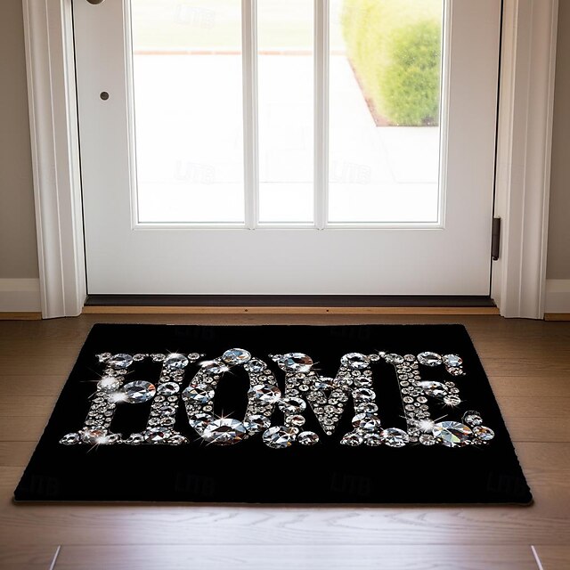 Crystal Home Doormat Floor Mats Washable Rugs Kitchen Mat Non-Slip Oil Proof Rug Indoor Outdoor Mat Bedroom Decor Bathroom Mat Entrance Rug