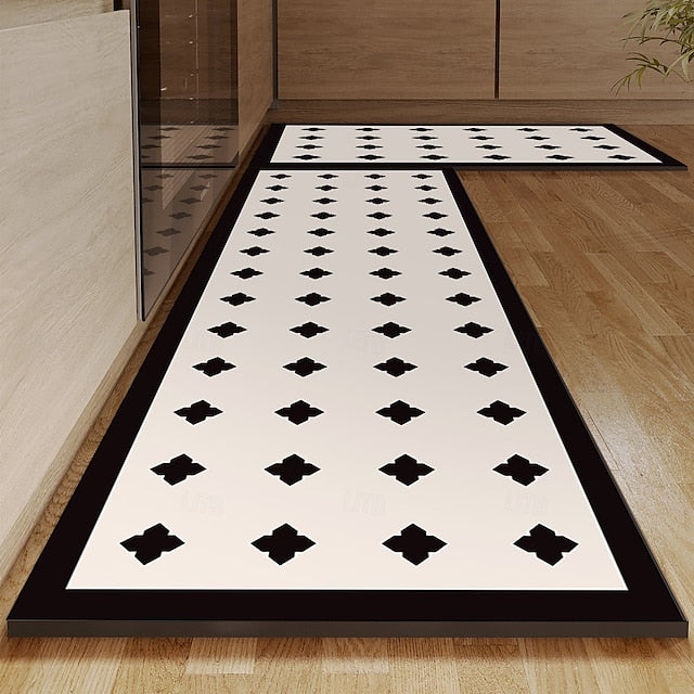 Chess Board Pattern Kitchen Rug Area Rug Mat Non-Slip Oil Proof Floor Mat Livingroom Rug Indoor Outdoor Mat Bedroom Decor Bathroom Mat Entrance Rug Door Mat