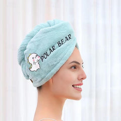 Dry Hair Cap Embroidery Cap Double-Layer Shower Cap Quick-Drying Strong Water Absorption Thickened Home Bag Hair Dry Hair Towel Back To School College Student