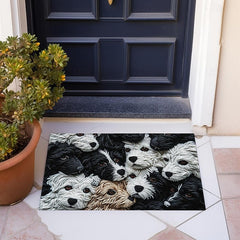 Yarn Cute Dogs Doormat Floor Mats Washable Rugs Kitchen Mat Non-Slip Oil Proof Rug Indoor Outdoor Mat Bedroom Decor Bathroom Mat Entrance Rug