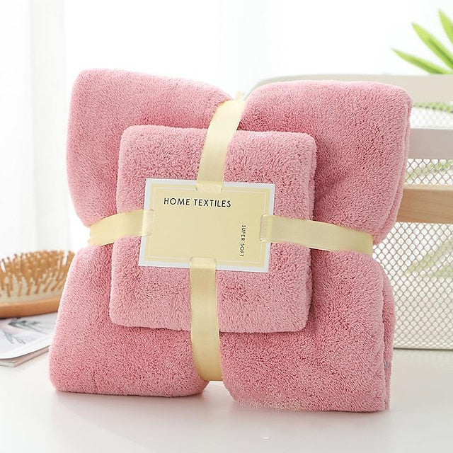 Bath Towels Set for Bathroom,Thick,Soft&Absorbent Fleece Bath Towels,1PC Bath Towel&1PC Hand Towel,Microfiber Quick Dry Bath Towel,Multipurpose Bath Sheets Towels for Bath, Gym and Spa