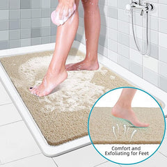 Shower Mat for Inside Shower, Loofah Bath Mat Non Slip Anti Mould Antibacterial Soft PVC Bathtub Mat for Bathroom Wet Shower Areas