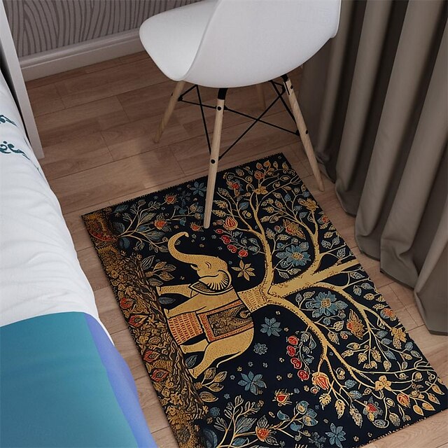 Boho Elephants Area Rug Kitchen Mat Non-Slip Oil Proof Floor Mat Livingroom Rug Indoor Outdoor Mat Bedroom Decor Bathroom Mat Entrance Rug Door Mat