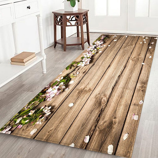 Floral Butterfly Board Pattern Flannel Floor Mat Fabric Printed Home Entrance Doormat Carpet Mattress Bathroom Mat