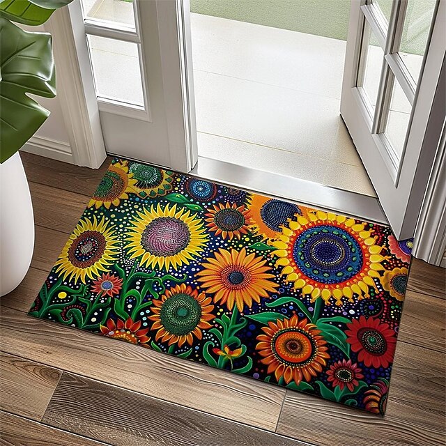 Big Sun Flowers Doormat Floor Mats Washable Rugs Kitchen Mat Non-Slip Oil Proof Rug Indoor Outdoor Mat Bedroom Decor Bathroom Mat Entrance Rug