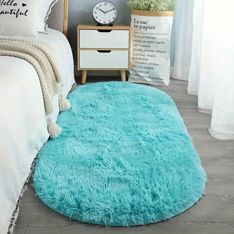 Luxurious Soft Faux Fur Oval Area Rug